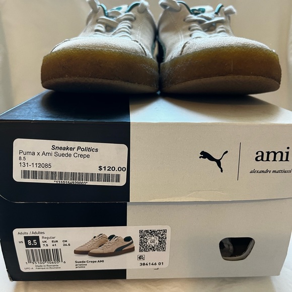 PUMA x AMI 2022 suede crepe ‘Pristine’ Sneaker, Men size 8.5 - Picture 9 of 12
